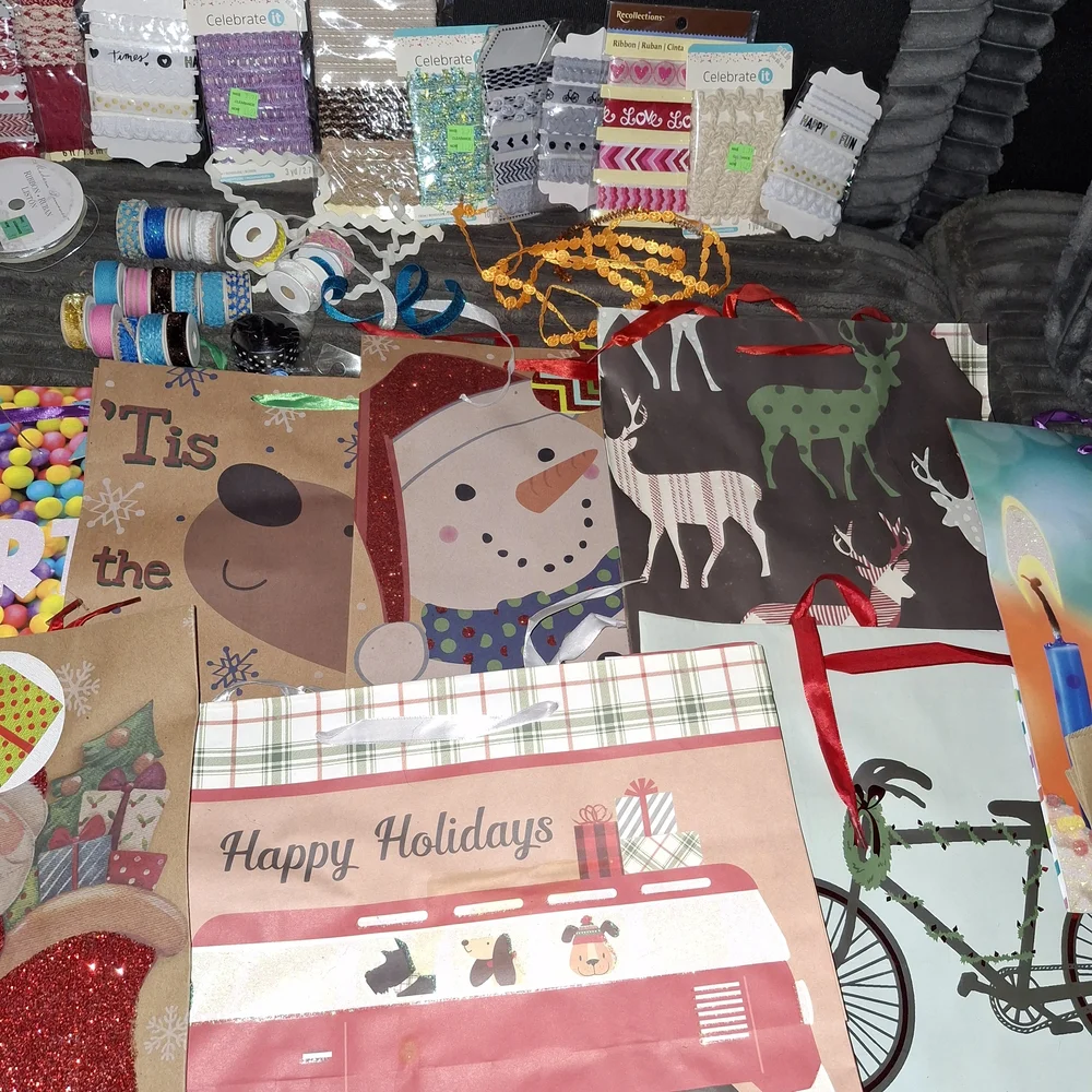 Festive Holiday Gift Bags and Wrapping Supplies